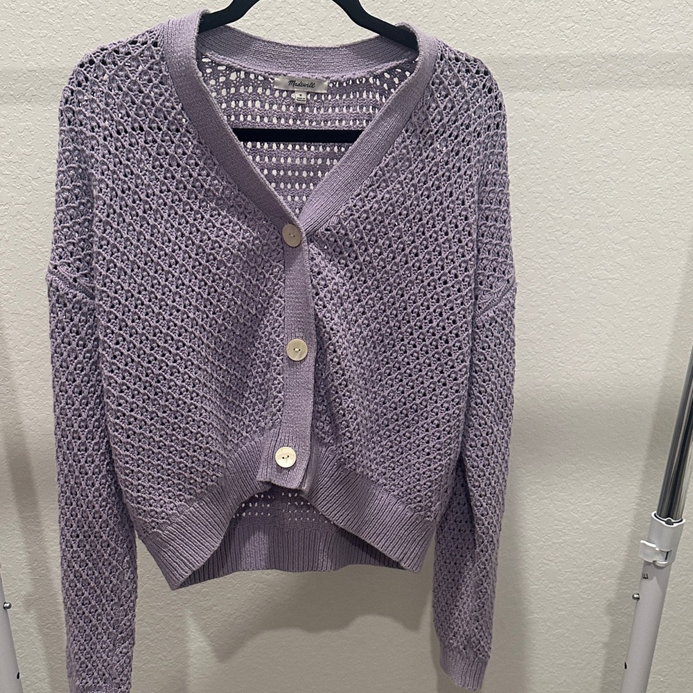 Madewell Purple Knit Cardigan Sweater -Size M
